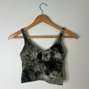 Lululemon Athletica Align Tank Top Diamond Dye Built-In Bra Green Stretch Size 2